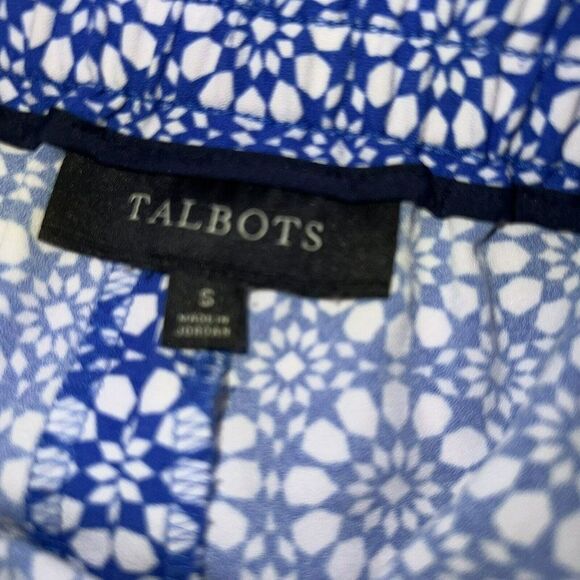 talbots size Small career wear work pants Wide Leg Stripe blue white - Picture 3 of 5